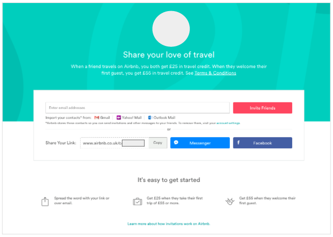 Airbnb travel referral program