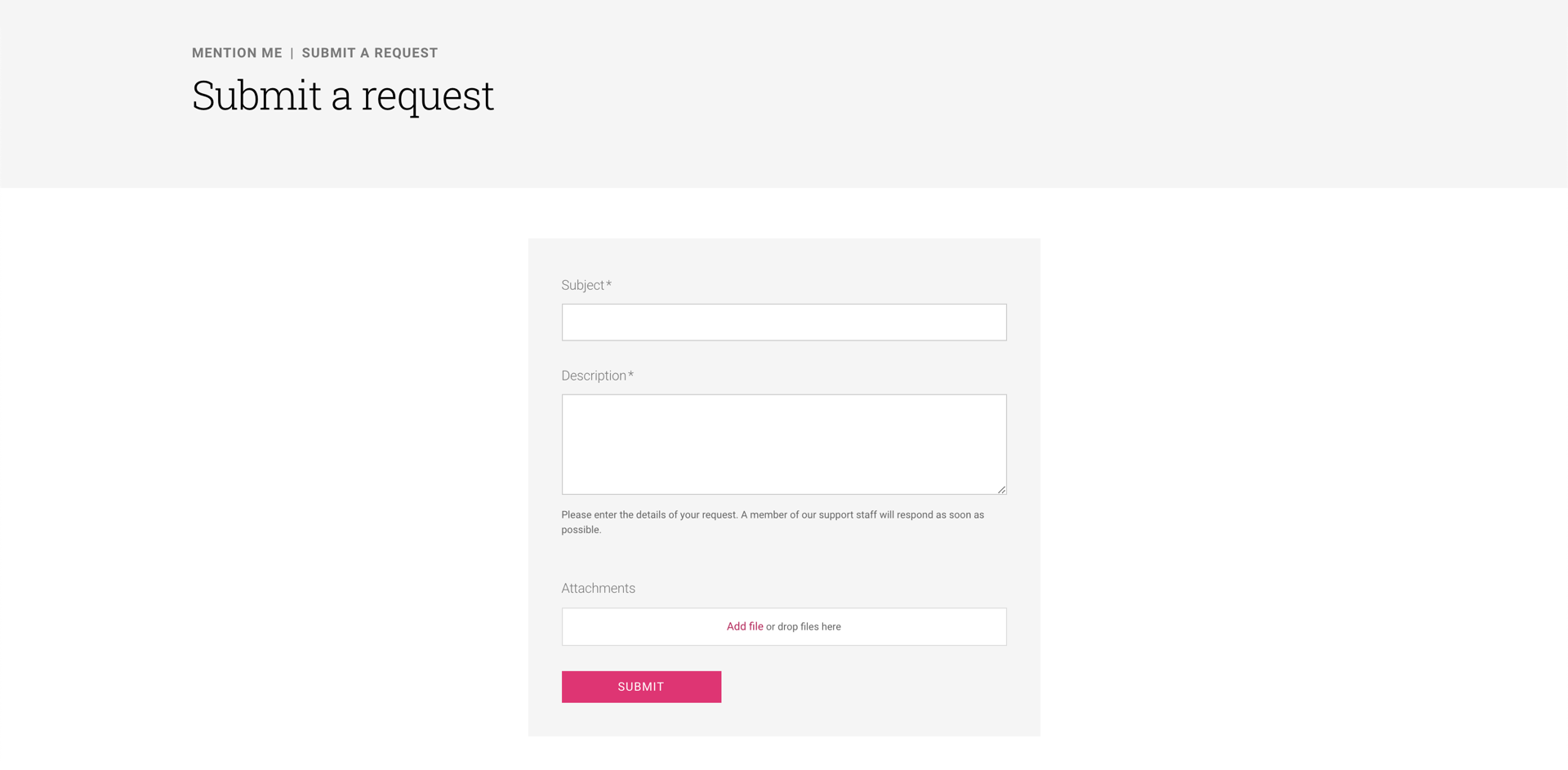 submit a request form
