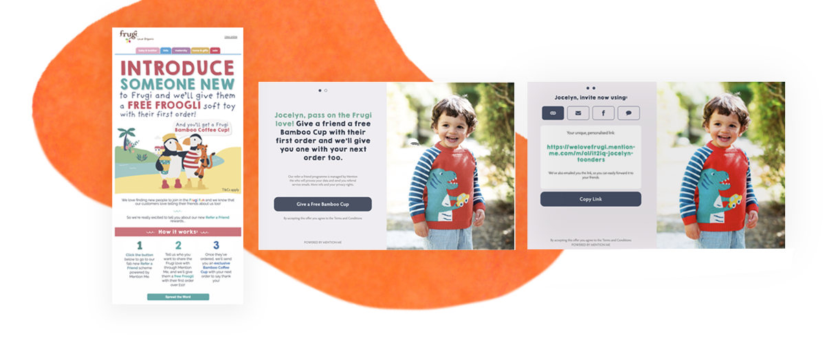 Referral personalised landing page