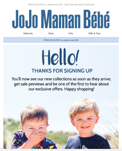 JoJo Maman Bebe email creative