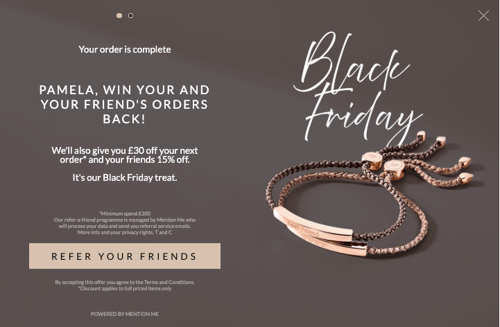 Monica Vinader Black Friday promotion