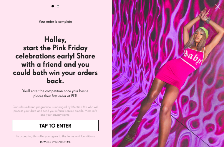 PLT Black Friday referral campaign