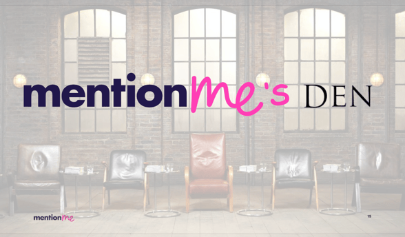 Mention Me's den for judging hackathon demos