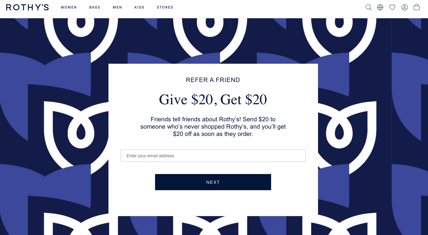 rothys refer a friend page