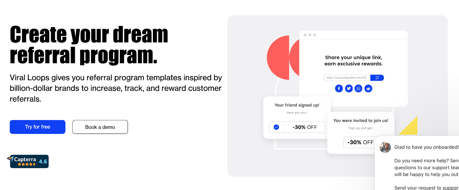 Viral Loops referral program interface — a campaign-focused ReferralCandy competitor