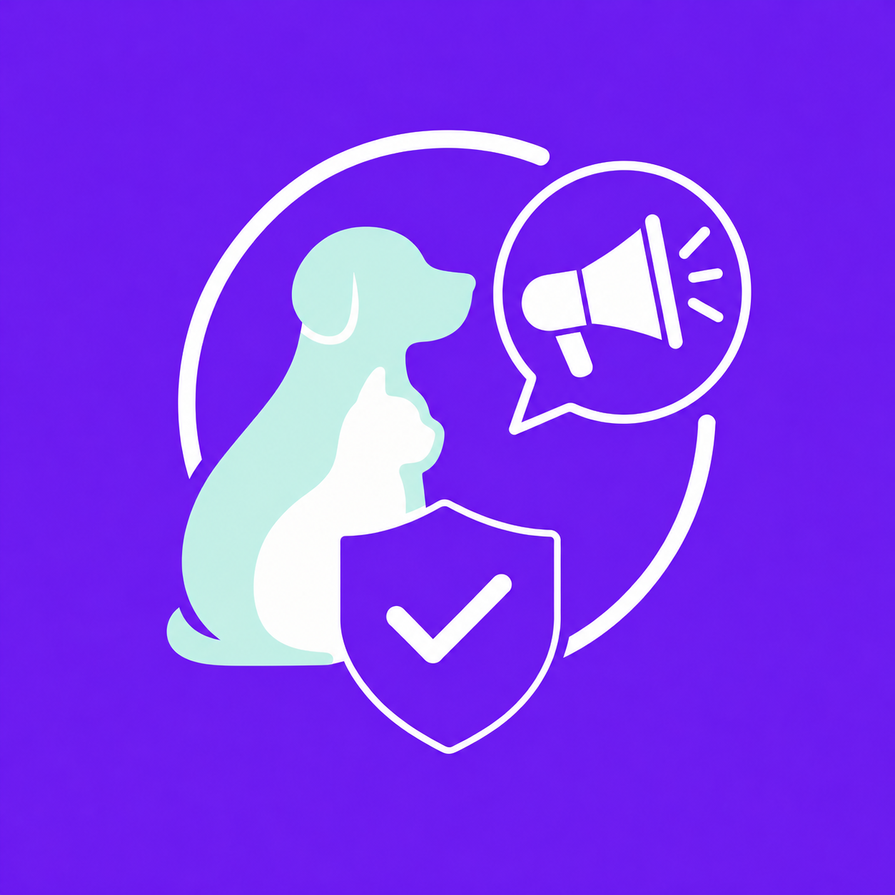 Purple Background With Colorful Pets