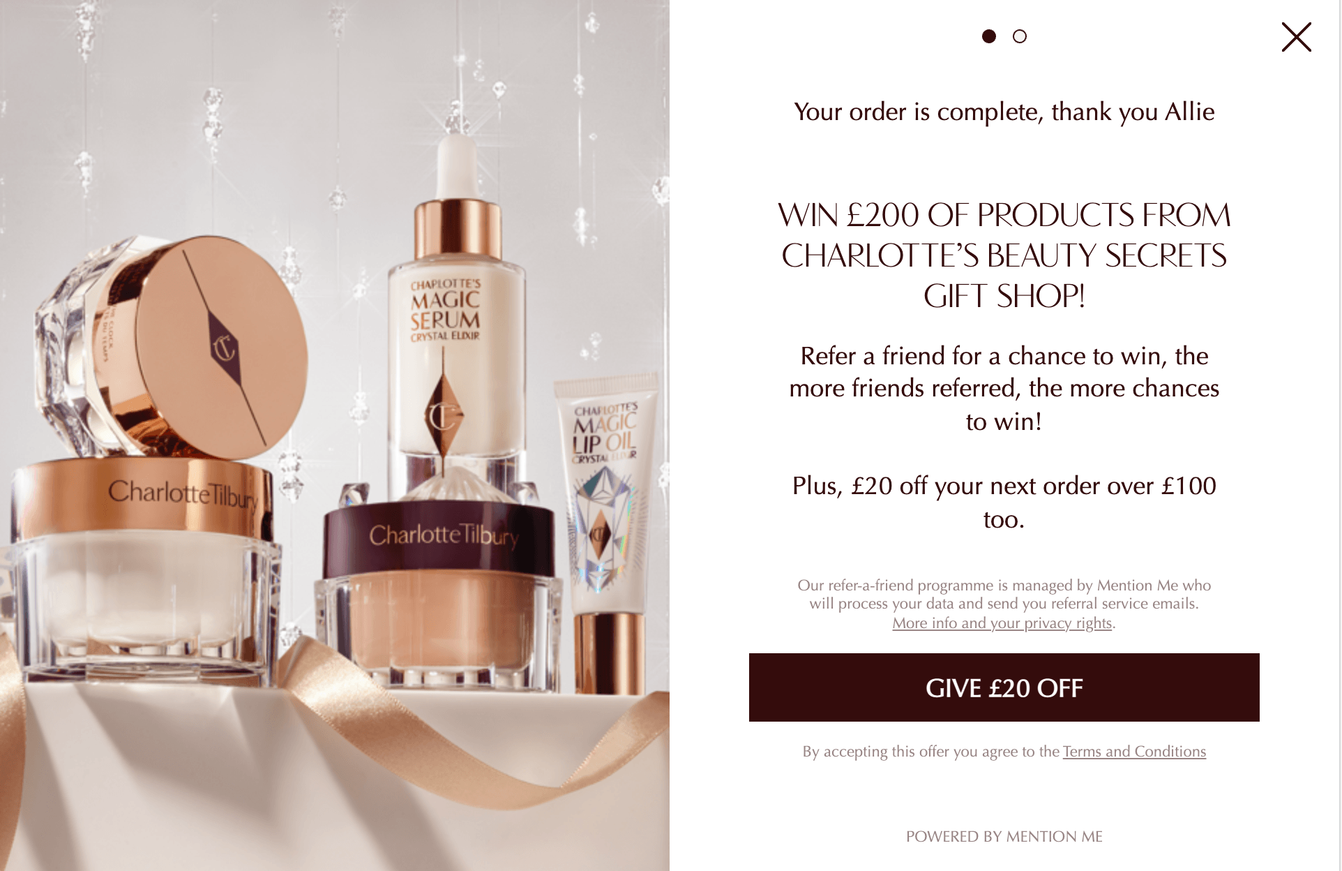 Charlotte Tilbury's referral programme