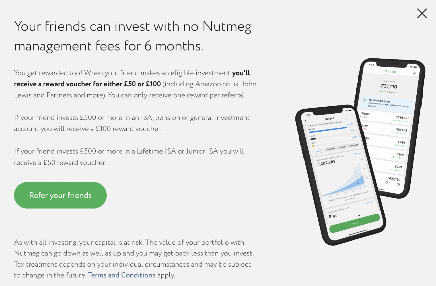 Nutmeg's referral programme